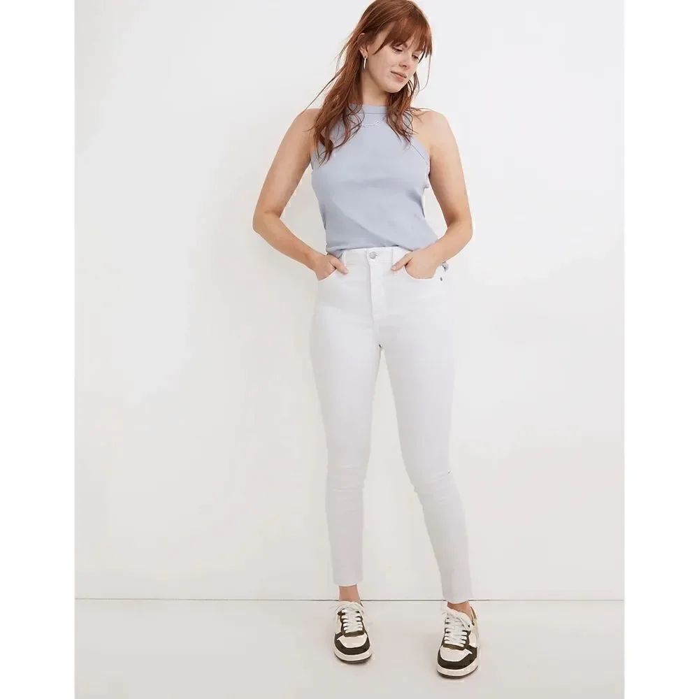 NWT Madewell Curvy High-Rise Skinny Jeans in Pure White, Size 24